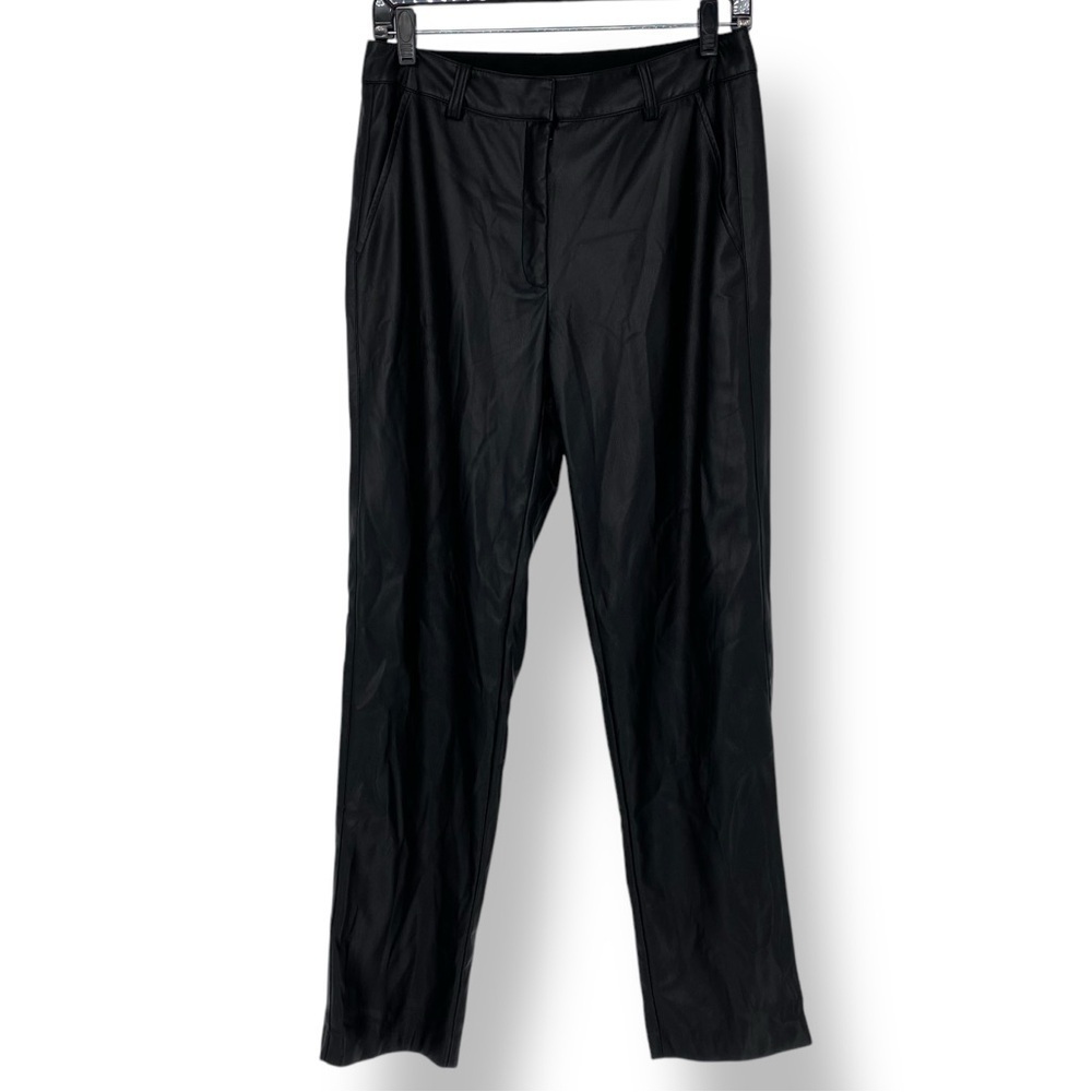 Elie. Tahari Women's BLACK faux leather pants size 8